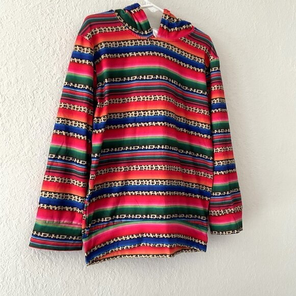 LEPOARD STRIPE PULL OVER HOODIE - Picture 2 of 11